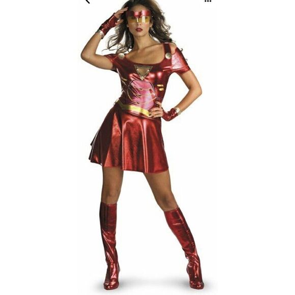 IRONMAN 2 (2010) WOMENS SUPERHERO Movie Ironette Sexy Adult COSTUME Size L(12-14